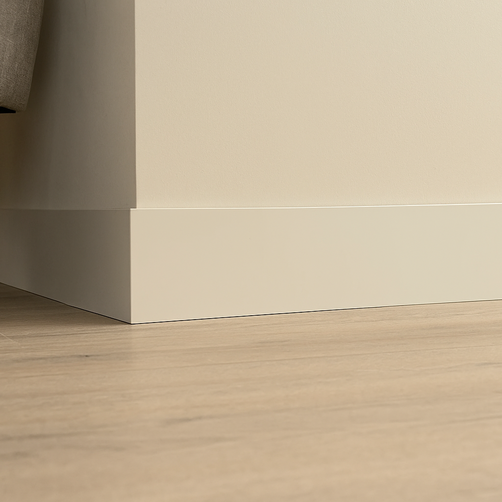 MDF Moderne plint 120x15 wit gel. RAL9010