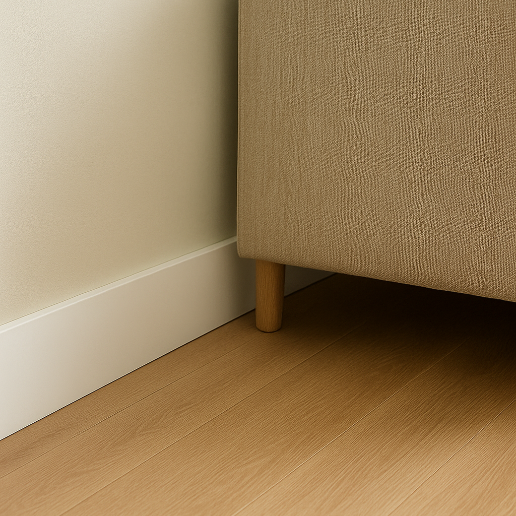 MDF Moderne plint 90x15 wit gel. RAL9010